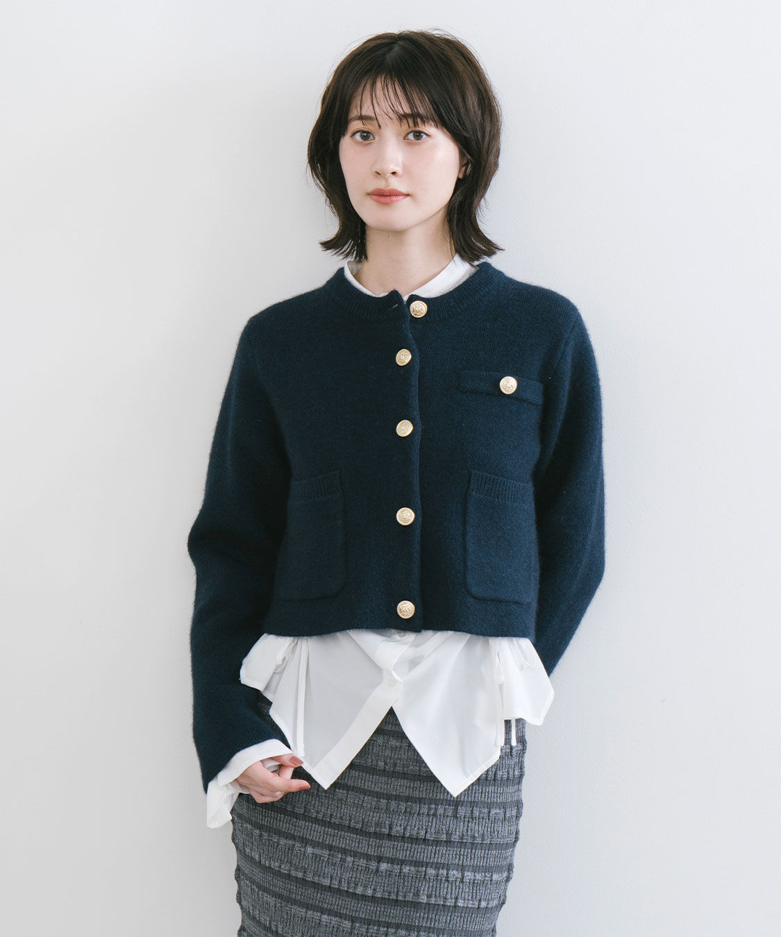 ラクーン混ダブルフェイスニットカーディガン（COCO DEAL）｜ルミネの