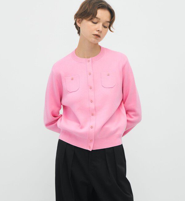 CABaN コットンカシミヤクルーネックカーディガン　ピンク コットンカシミヤ クルーネックカーディガン（CABaN）｜ルミネの