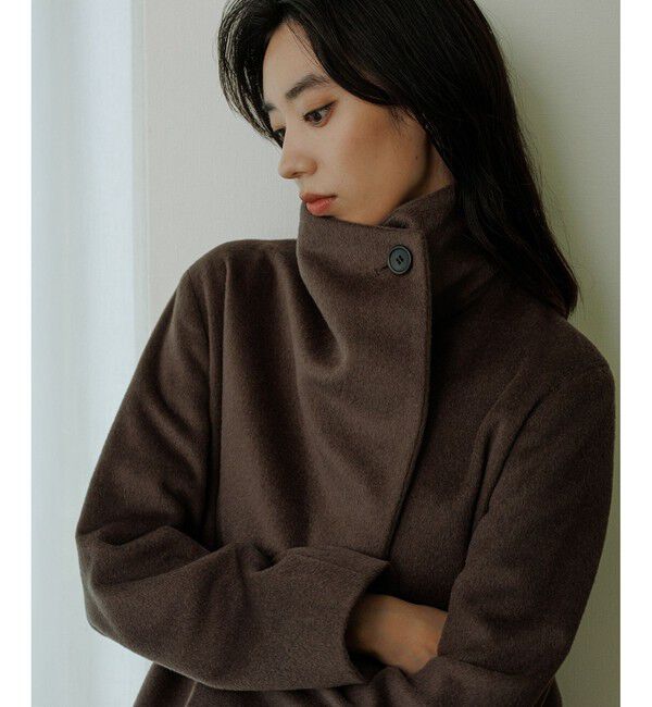 【美品】ROPE フード付きウールショートコート　ホワイト プレミアムカシミヤ ショートコート【25AW】（ROPE）｜ルミネの