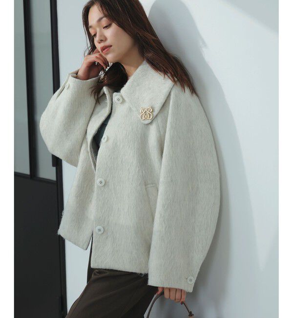 アウター総選挙1位】ビッグカラーモモンガシャギーショートコート（VIS