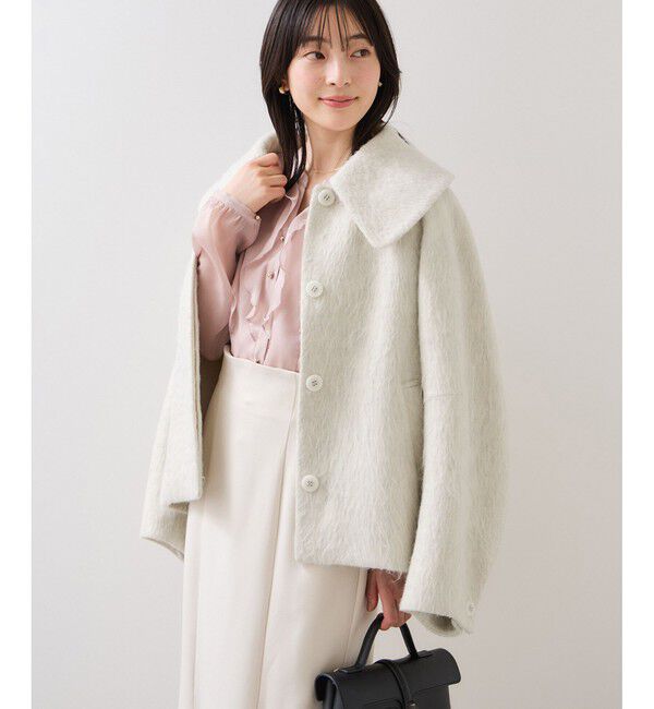 アウター総選挙1位】ビッグカラーモモンガシャギーショートコート（VIS