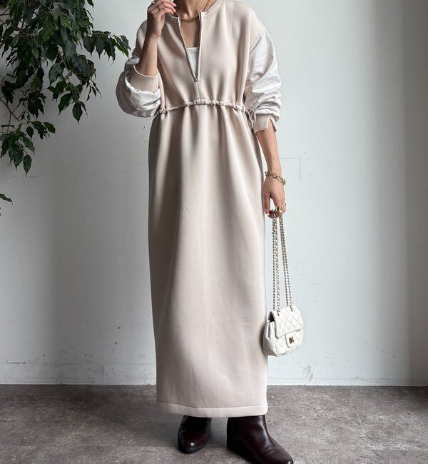 袖異素材切替ダンボールワンピース｜ルミネのファッション通販