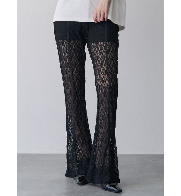 MURUA「レースフレアパンツ」|その他|ブラック