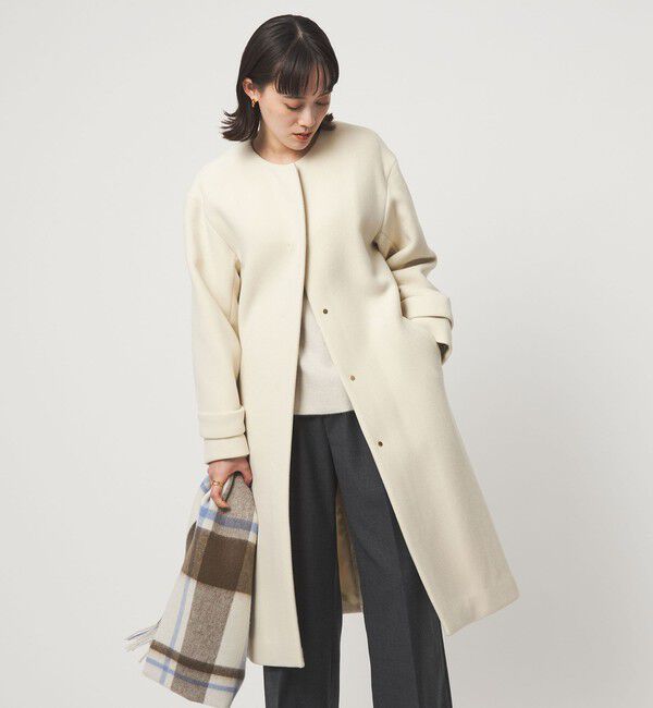 size SHORTあり］SENTDALE WOOL セントデールウール ノーカラー コート