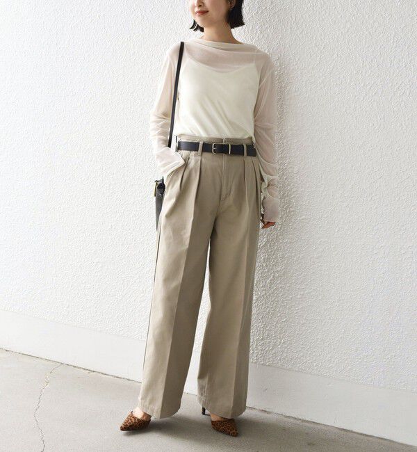 SHIPS for women「* 〈手洗い可能〉2タック ワイド チノパンツ ◇」|チノ|