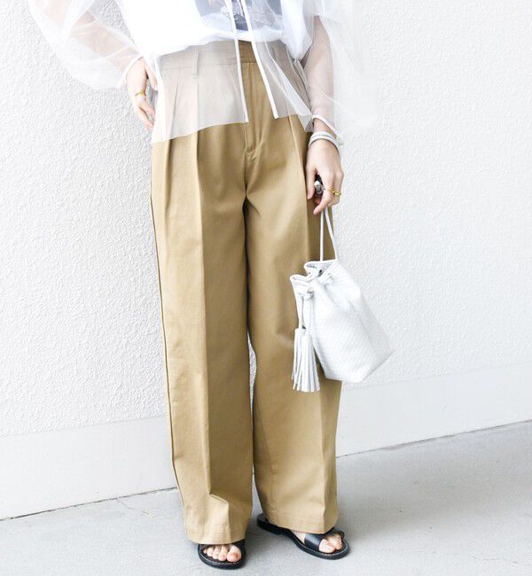 SHIPS for women「* 〈手洗い可能〉2タック ワイド チノパンツ ◇」|チノ|