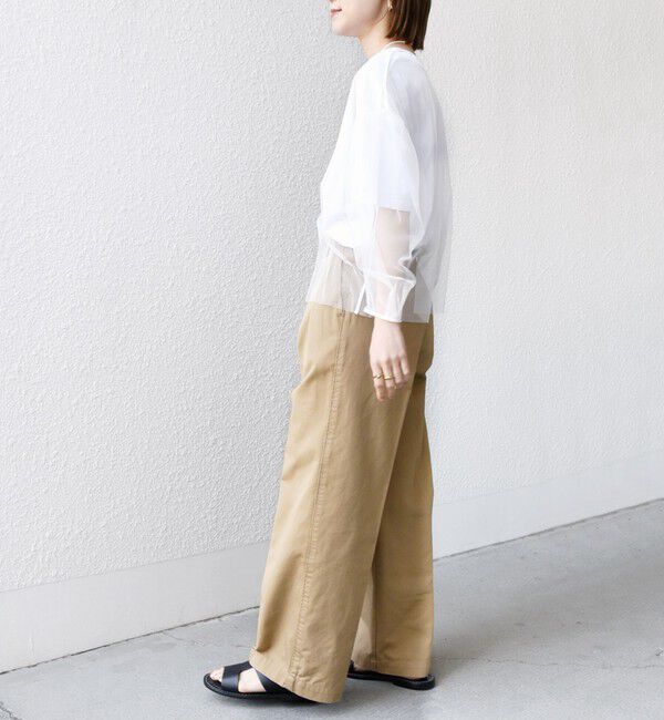 SHIPS for women「* 〈手洗い可能〉2タック ワイド チノパンツ ◇」|チノ|