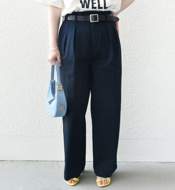 SHIPS for women「* 〈手洗い可能〉2タック ワイド チノパンツ ◇」|チノ|