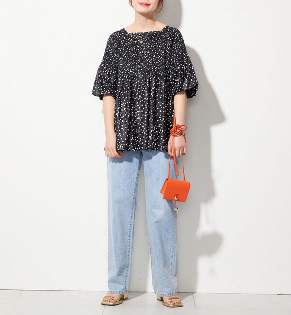 SHIPS for women「【WEB限定】〈手洗い可能〉レーヨン リネン コーティング シャーリング ブラウス」|シャツ・ブラウス|