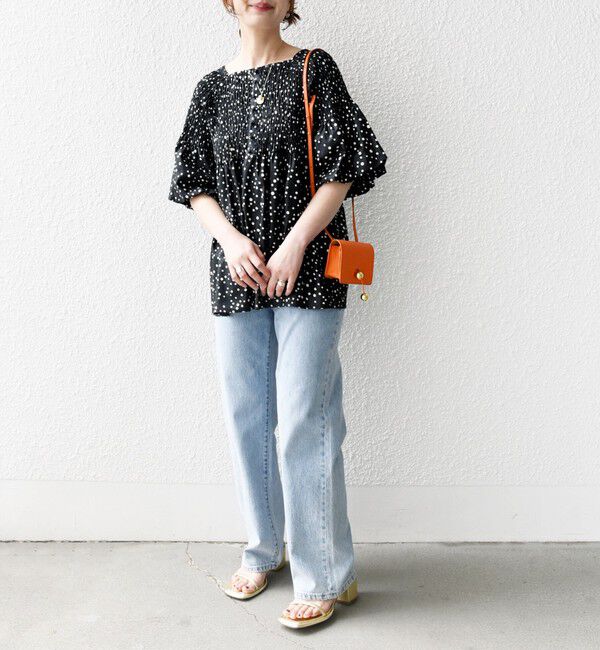 SHIPS for women「【WEB限定】〈手洗い可能〉レーヨン リネン コーティング シャーリング ブラウス」|シャツ・ブラウス|