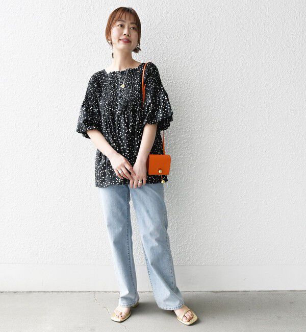 SHIPS for women「【WEB限定】〈手洗い可能〉レーヨン リネン コーティング シャーリング ブラウス」|シャツ・ブラウス|