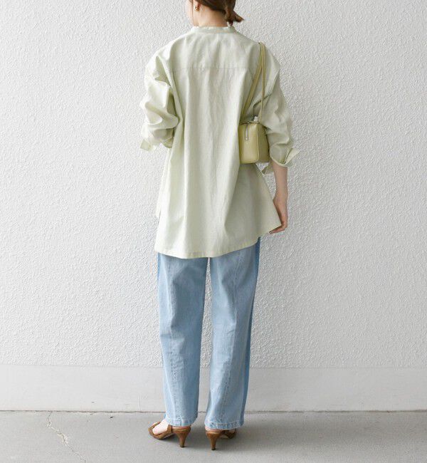 SHIPS any「SHIPS any:〈洗濯機可能〉リネン ミックス スタンドカラー ポケット シャツ 25SS 2」|シャツ・ブラウス|