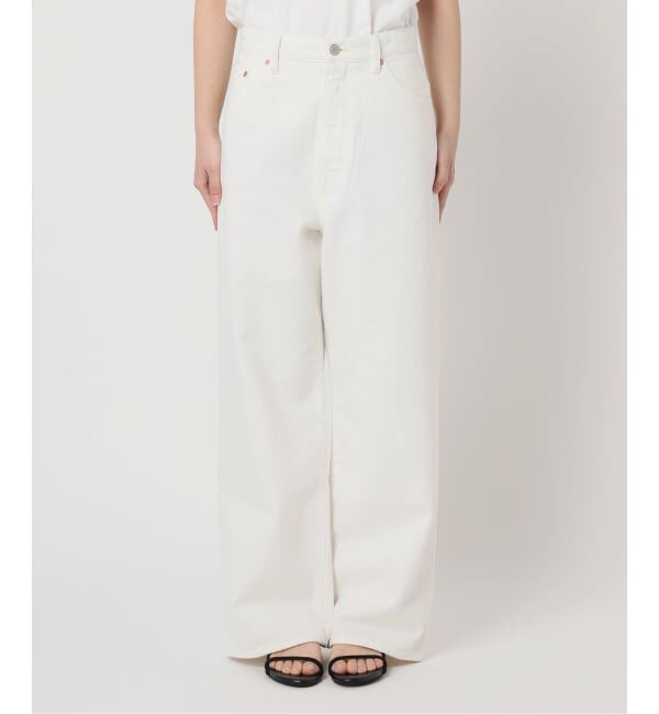 OUTDOOR PRODUCTS Usual Things「中目 EC限定 追加 ULTライトデニムハイライズルーズ5PKT WHITE」|デニム|