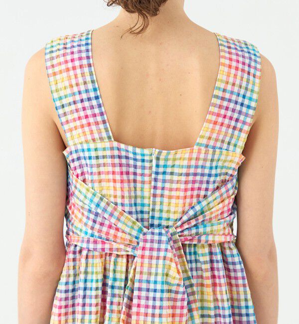 TOMORROWLAND collection「マルチギンガムチェック バックリボンワンピース」|ワンピース|