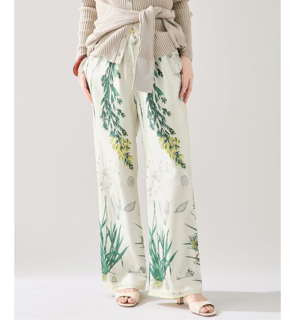 VERMEIL par iena「manipuri 別注 ストレートパンツ ボタニカル 0151405001」|スラックス|イエロー