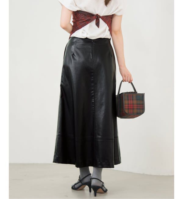 IENA「フェイクレザーフレアスカート」|スカート|