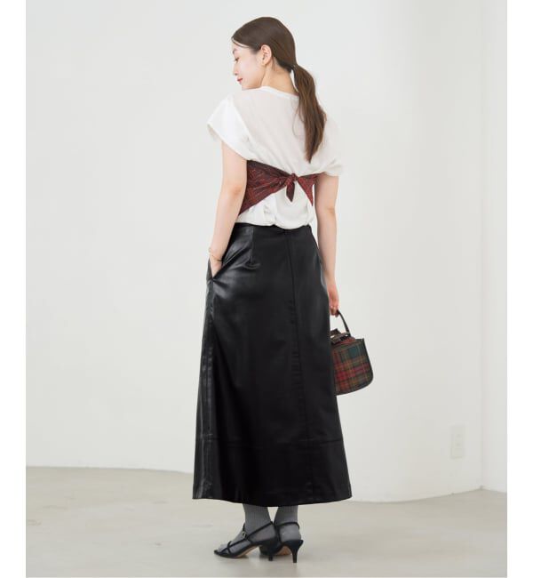 IENA「フェイクレザーフレアスカート」|スカート|