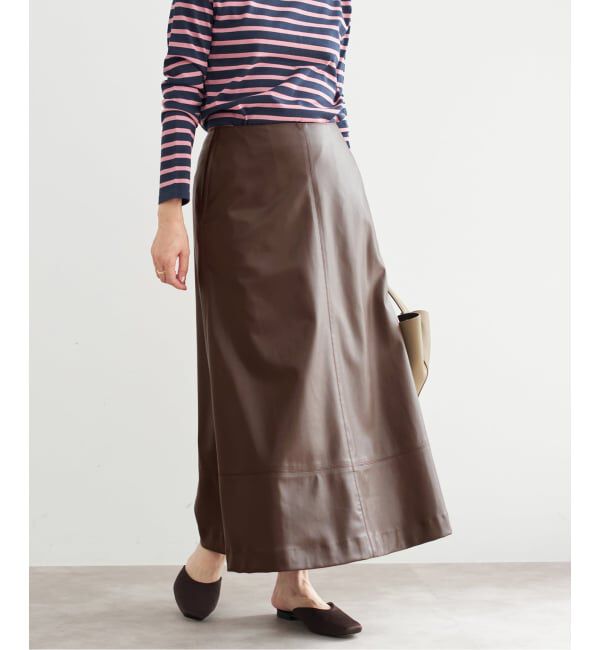IENA「フェイクレザーフレアスカート」|スカート|