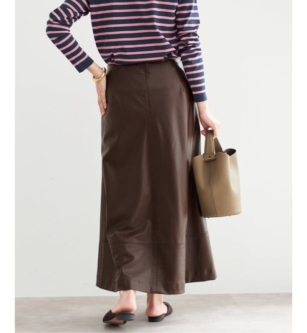 IENA「フェイクレザーフレアスカート」|スカート|