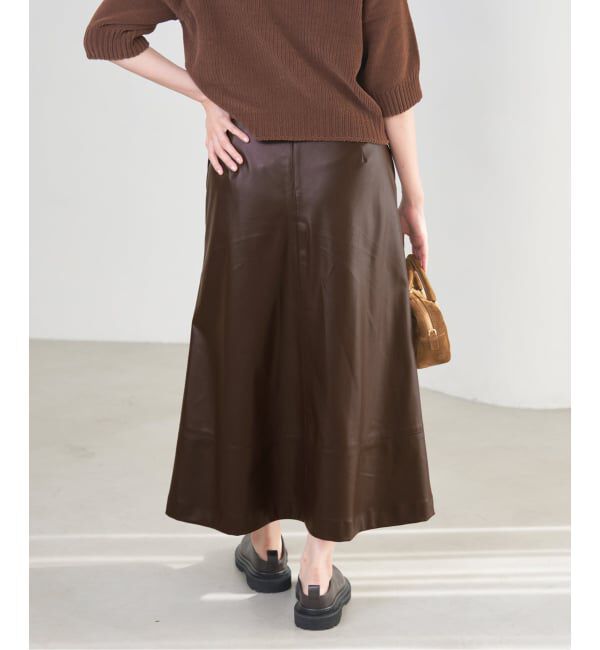 IENA「フェイクレザーフレアスカート」|スカート|