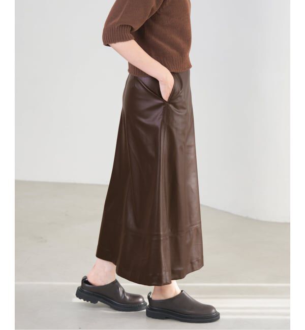 IENA「フェイクレザーフレアスカート」|スカート|