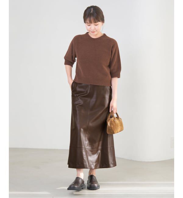 IENA「フェイクレザーフレアスカート」|スカート|