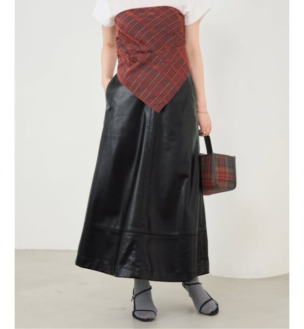 IENA「フェイクレザーフレアスカート」|スカート|