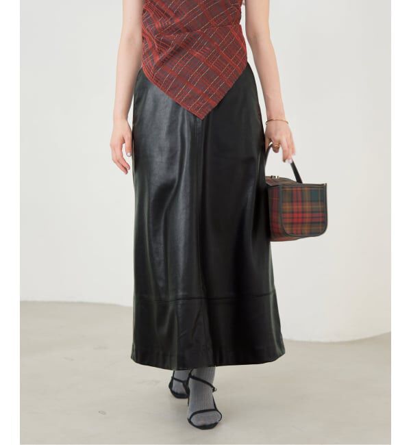 IENA「フェイクレザーフレアスカート」|スカート|