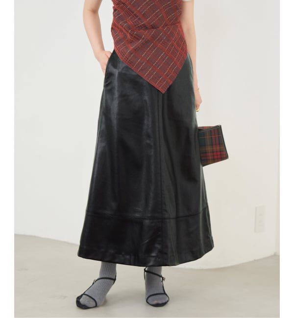 IENA「フェイクレザーフレアスカート」|スカート|