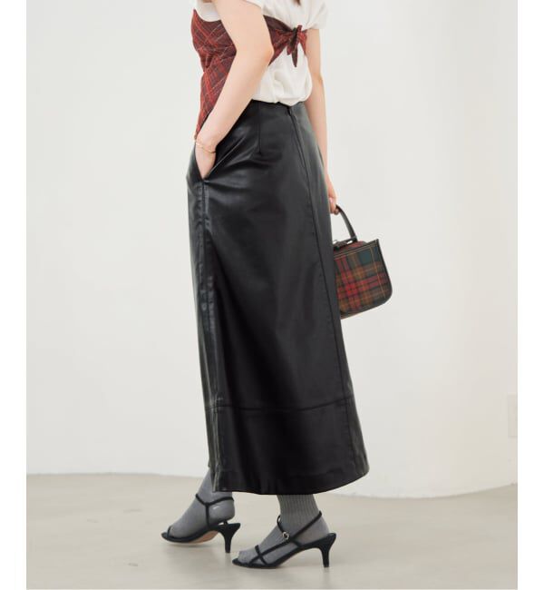 IENA「フェイクレザーフレアスカート」|スカート|