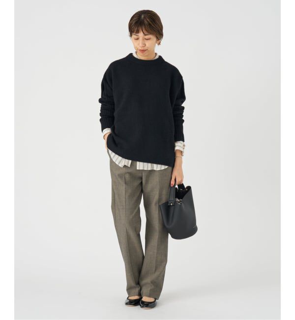 IENA「《WEB限定/追加》ウールカシミヤ 脇スリットクルーネックプルオーバー」|ニット・セーター|