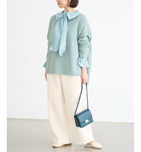 IENA「《WEB限定/追加》ウールカシミヤ 脇スリットクルーネックプルオーバー」|ニット・セーター|