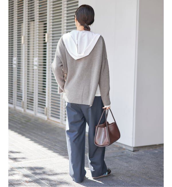 IENA「《WEB限定/追加》ウールカシミヤ 脇スリットクルーネックプルオーバー」|ニット・セーター|