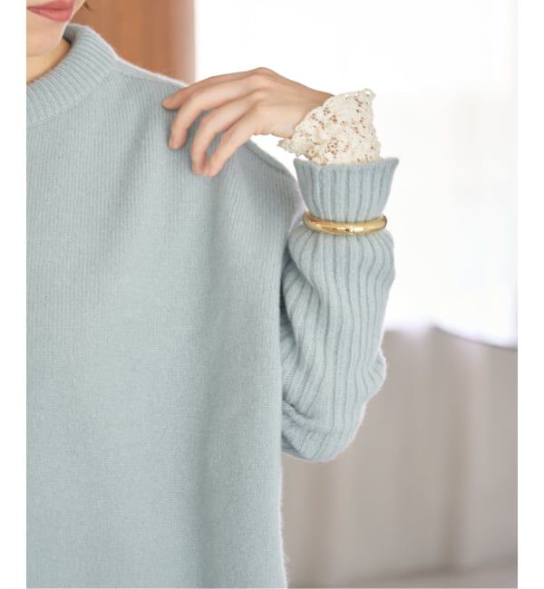 IENA「《WEB限定/追加》ウールカシミヤ 脇スリットクルーネックプルオーバー」|ニット・セーター|