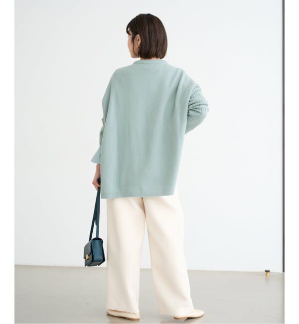 IENA「《WEB限定/追加》ウールカシミヤ 脇スリットクルーネックプルオーバー」|ニット・セーター|