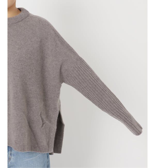 IENA「《WEB限定/追加》ウールカシミヤ 脇スリットクルーネックプルオーバー」|ニット・セーター|