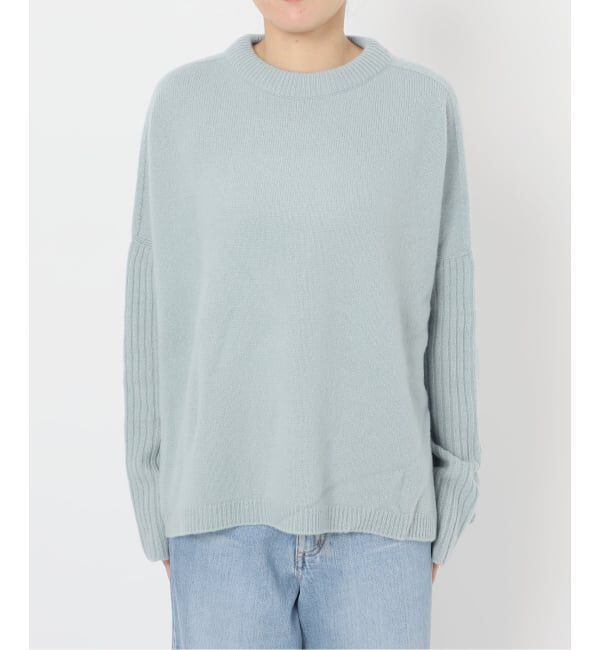 IENA「《WEB限定/追加》ウールカシミヤ 脇スリットクルーネックプルオーバー」|ニット・セーター|