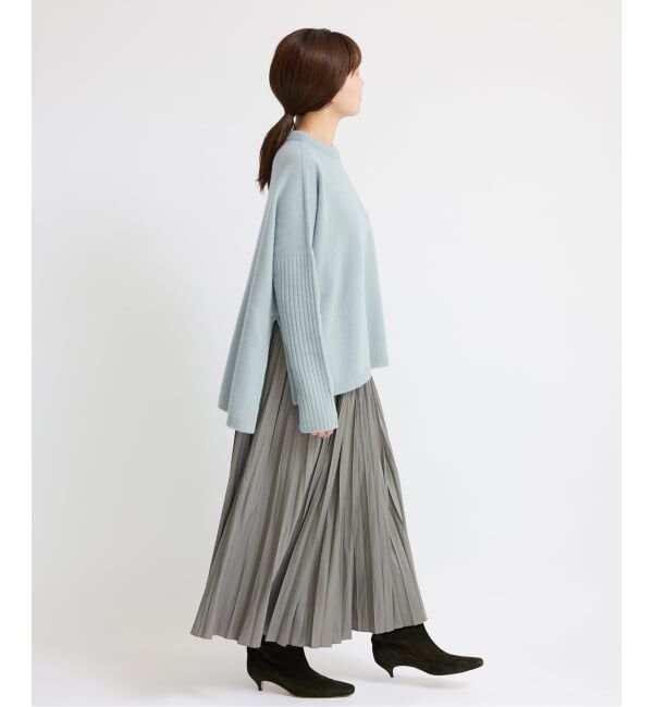 IENA「《WEB限定/追加》ウールカシミヤ 脇スリットクルーネックプルオーバー」|ニット・セーター|