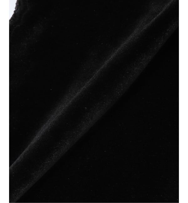 IENA「スカラップドベルベットジャケット」|ノーカラージャケット|