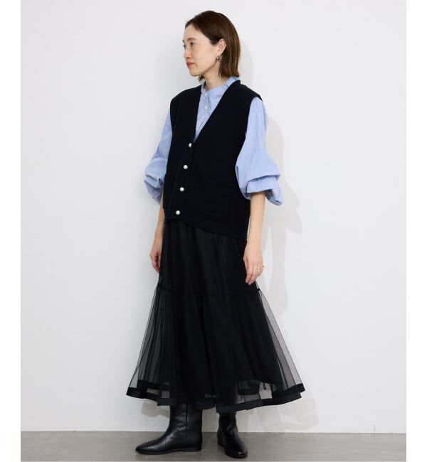 WEB限定/追加予約》ピンタックバルーンスリーブブラウス（SLOBE IENA