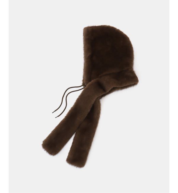 PULP「【Geek Office / ギークオフィス】LCDC TM / FUR HOODED MUFFLER」|マフラー|ブラウン