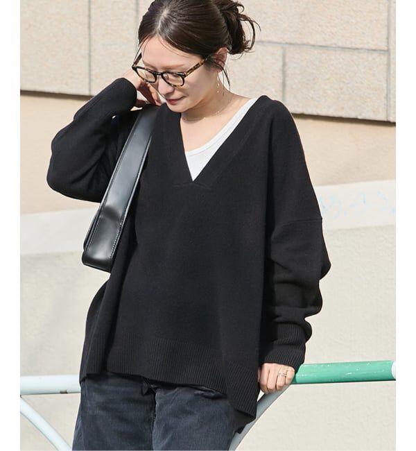 JOURNAL STANDARD「MUSIC DEEP V ルーズプルオーバー」|ニット・セーター|