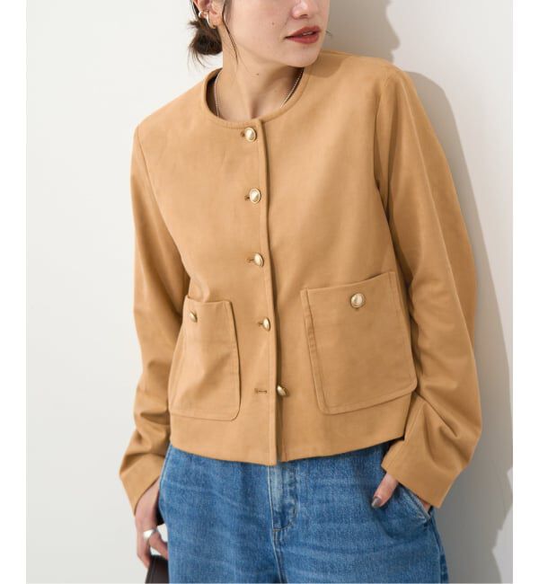 JOURNAL STANDARD「《予約》フェイクスエードノーカラージャケット」|ノーカラージャケット|