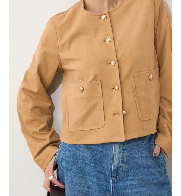 JOURNAL STANDARD「《予約》フェイクスエードノーカラージャケット」|ノーカラージャケット|