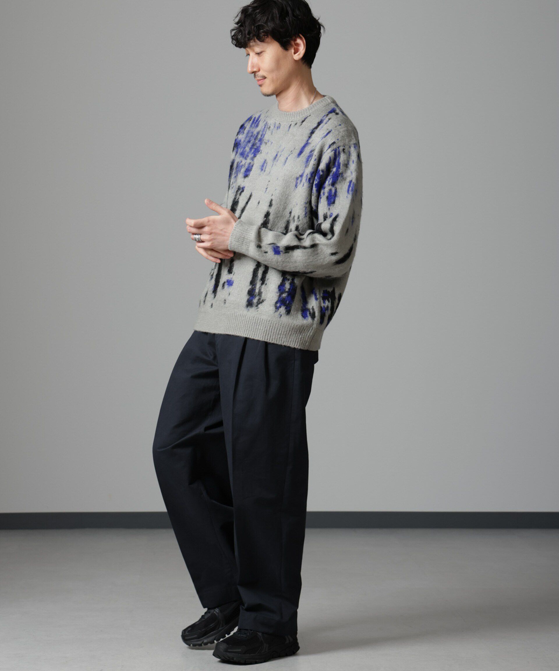 nano･universe「ペイントグラデーションモヘヤライクニット」|ニット・セーター|