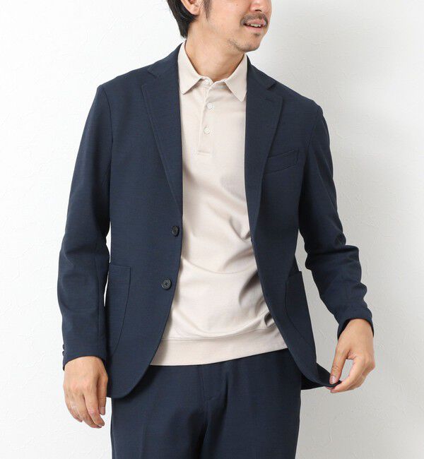 NOLLEY'S goodman「《セットアップ対応》Primeflex 吸水速乾 メランジ カノコ ストレッチイージーJK 25SS」|テーラードジャケット|ネイビー