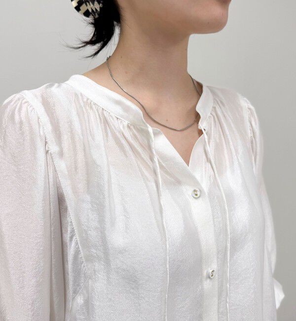 fredy emue「シャイニーシアー２WAYハーフスリーブブラウス」|シャツ・ブラウス|