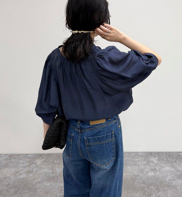 fredy emue「シャイニーシアー２WAYハーフスリーブブラウス」|シャツ・ブラウス|