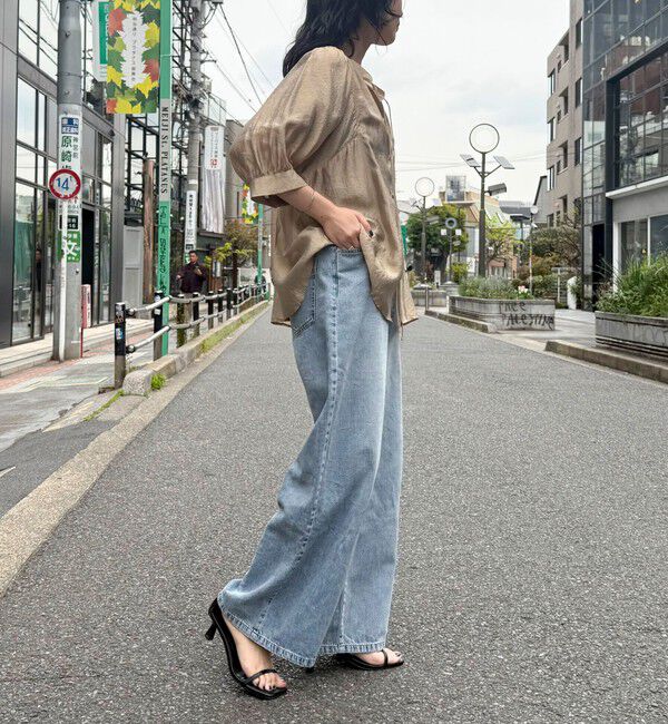 fredy emue「シャイニーシアー２WAYハーフスリーブブラウス」|シャツ・ブラウス|