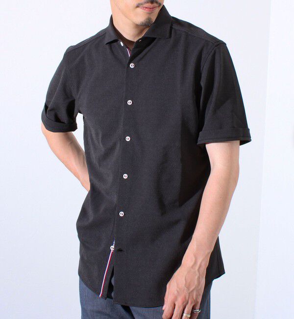 GLOSTER「&rdquo;速乾性・ストレッチ性・抗ピリング性・耐洗濯性&rdquo; PERFECTEX ハイツイストパラシュートシャツ」|シャツ・ブラウス|チャコールグレー